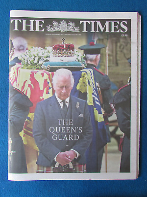 QUEEN ELIZABETH II Death THE TIMES UK Newspaper 14/9/2022 KING CHARLES ...