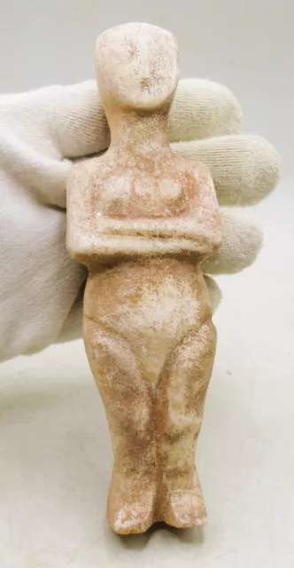 A376 Extremely Rare Ancient Greek Cycladic Stone Worshipper Idol