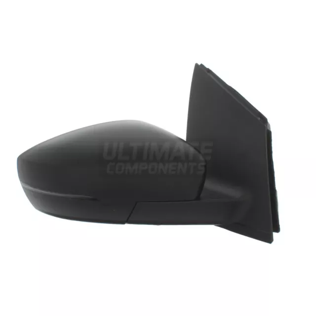 VW Polo Mk5 6R Hatchback 2009-5/2018 Cable Wing Door Mirror Black Drivers Side