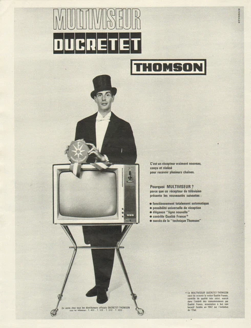 Publicité Advertising 1963  Téléviseurs MULTIVISEUR DUCRETET THOMSON