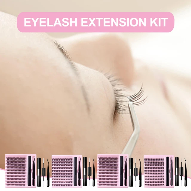 100/120/140Pcs DIY Lash Extension Kit Individual Lashes Cluster D Curl Eyelash 2