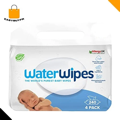 Lingettes bébé Originales sans plastique WaterWipes, 240 pièces (4 paquets)