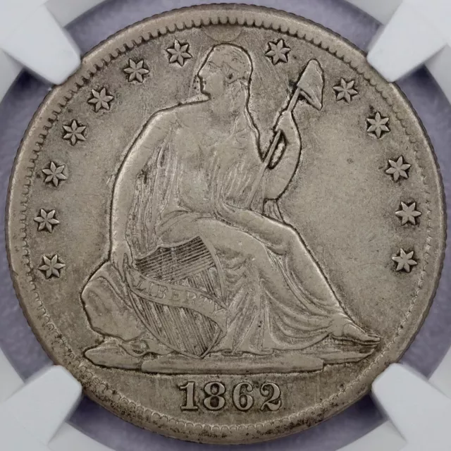 1862-S 50c Seated Liberty Half Dollar - NGC XF 40