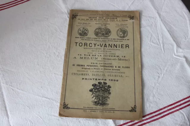 Catalogue De Graines Potageres Et Fleurs Torcy Vannier Melun 1898