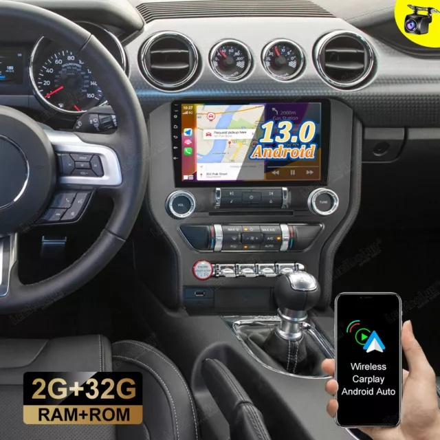 2G+32G Android 13.0 Carplay Car Stereo Radio For Ford Mustang 2015-2020 GPS +Cam