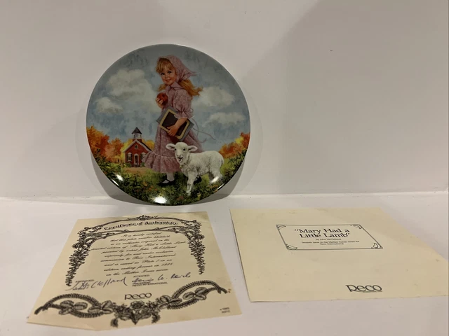 Reco Mother Goose - 1985 "Mary Had a Little Lamb" Plate - Original Shipping Box