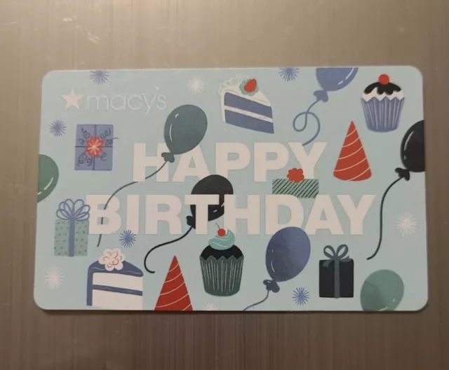 Macy's Gift Card No $ Value Collectible Happy Birthday
