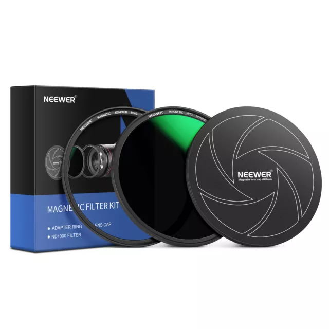 NEEWER 82mm 3-in-1 Magnetic ND Lens Filter 10-Stop Fixed Neutral Density ND1000