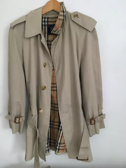 Burberry Mens L Large 40-42 Trench Check Lined Coat Raincoat Jacket Mac