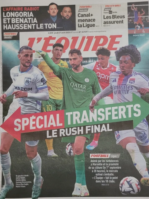L'ÉQUIPE Des 18 Et 25 Août 2025 – Éditions Originales – Spécial Ligue 1 Et Hommage Giroud