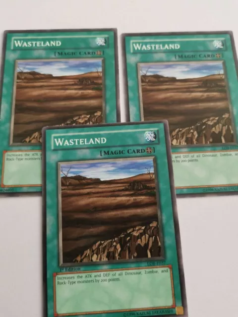 YuGiOh Card - 3x Wasteland LOB-E037 (mixed sets)