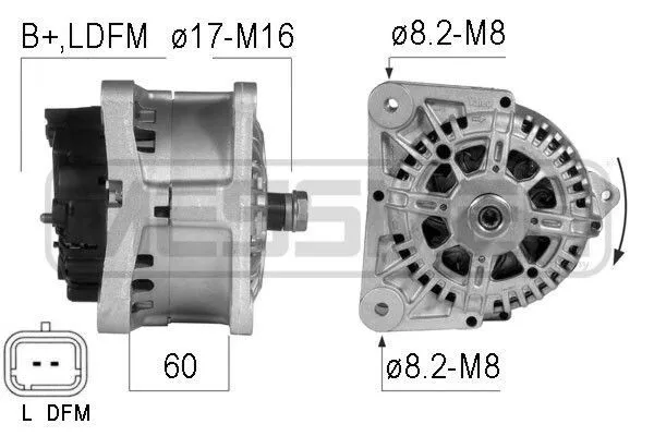 Alternatore Delcoremy Raa15100 Dacia Duster Logan Sandero 1.5 Dci