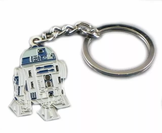 Keyring Metal & Enamel Starwars R2D2 Droid Robot (35x 30mm) Star Wars Hero