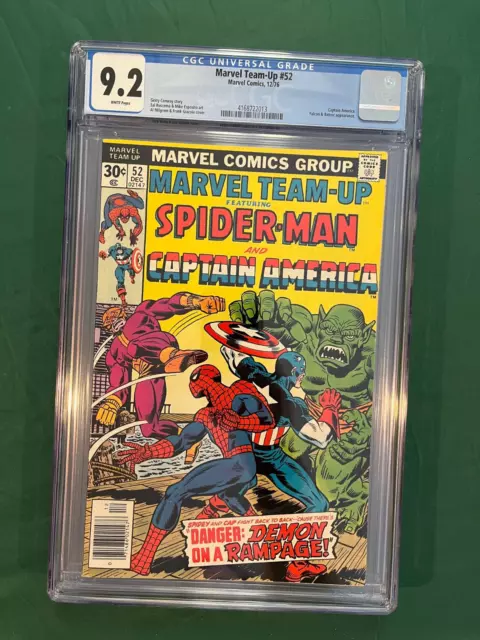 Marvel Comics 1976 Marvel Team-Up #52 CGC 9.2 WP Captain America Spiderman Key!