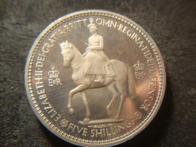 1953 Gem Proof Great Britain Coronation Crown Five Shillings Cameo Elizabeth JSR
