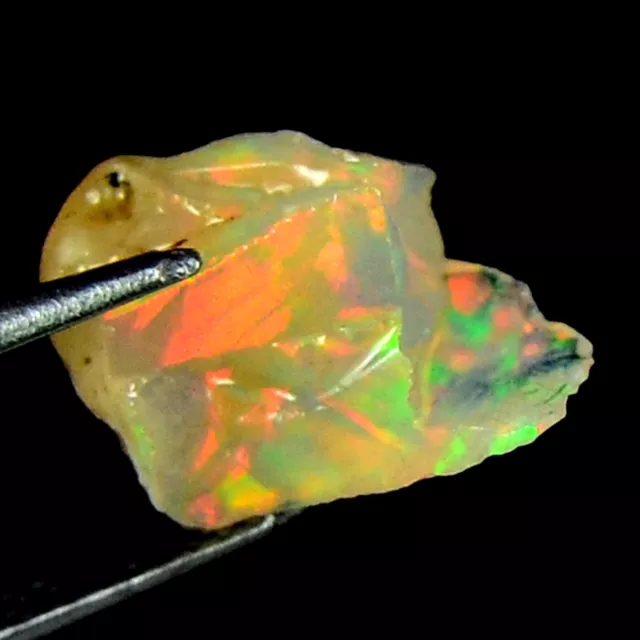 2.75Ct Natural Ethiopian Opal Raw Rough Multi Green Fire Beautiful opal rough