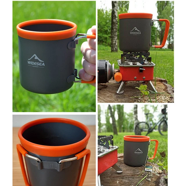 WIDESEA Camping Aluminum Cup Outdoor Hiking Picnic Cooking Coffee Drinking Mug *