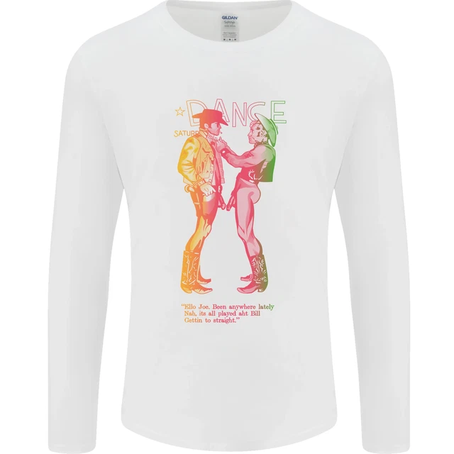 Come Worn By Sid Vicious Nuda Cowboy Lgbt da Uomo Manica Lunga T-Shirt