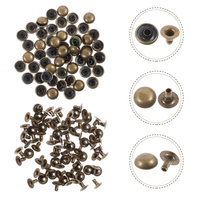 100 Pcs Metal DIY Craft Repair Rivets Shoes Bags Studs Punk Spikes Kit