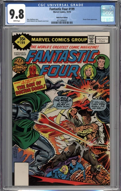 Fantastic Four #199 CGC 9.8 NM/MT Multi-Pack Variant Doctor Doom App WHITE PAGES