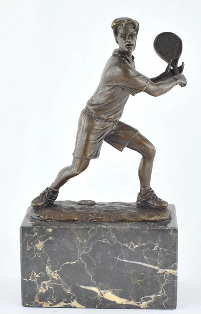 Estatua Tenis Art Deco Estilo Art Nouveau Estilo Bronce sólido Firmado