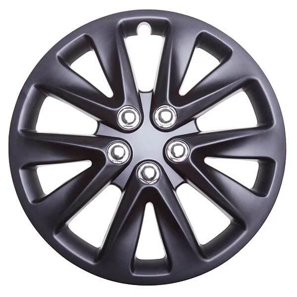 VELOCITY 14 INCH Wheel Trim Set Matt Black Set of 4 Hub Caps