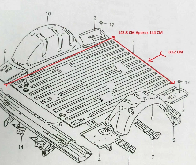 SUZUKI SAMURAI SJ413 SJ410 Sierra Maruti Gypsy Jimny Rear Floor Panel £