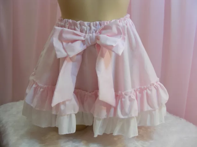 SISSY ADULT BABY FANCY DRESS pink cotton frilly MINI SKIRT kawaii COSPLAY