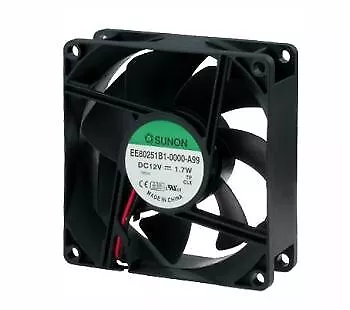 Sunon Fan DC Axial  80x80x25mm EE80251B1-G99 12Vdc 1.7W 69.7m3/h 33dBA