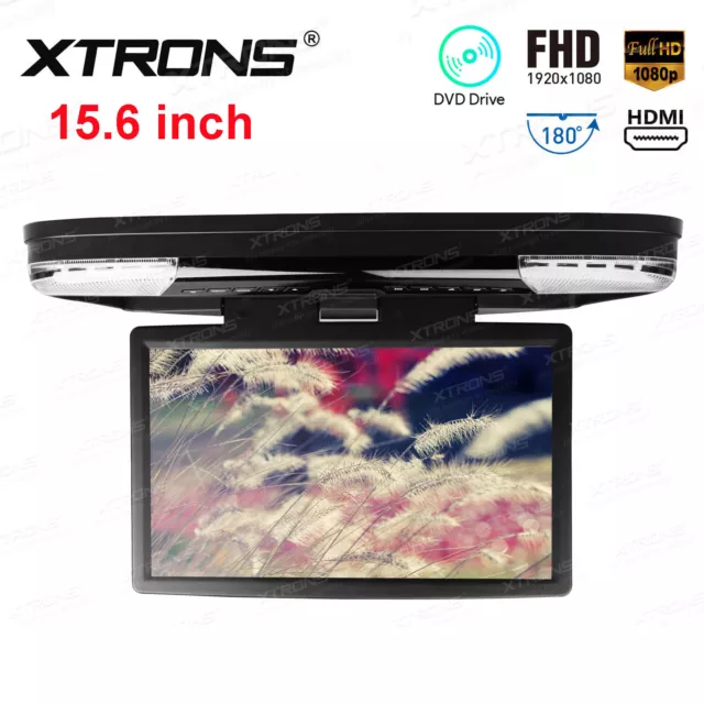 15.6" HD TFT Screen Car Roof Mount DVD CD Player Ceiling Flip Down Monitor HDMI