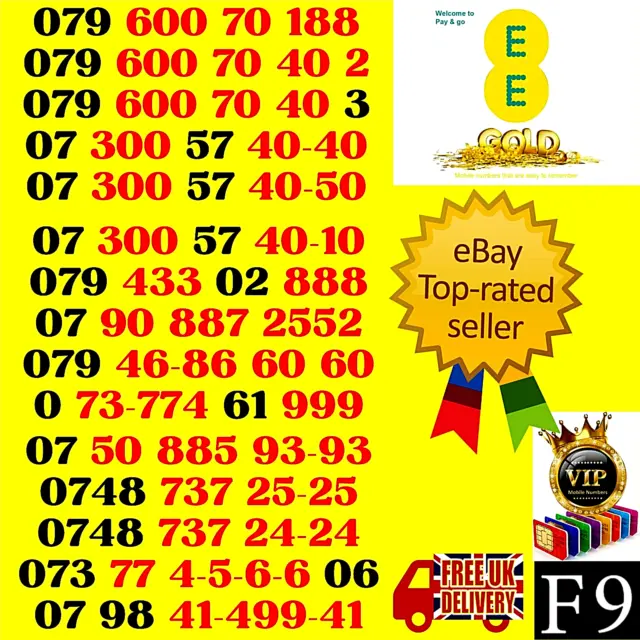 ⭐ New Ee Uk Easy Vip Mobile Gold Business Number Pay As You Go Sim Card Platinum