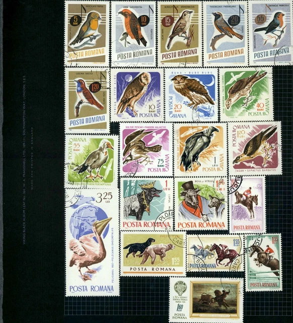 Romania Birds, Animals Album Page Of Stamps #V28683