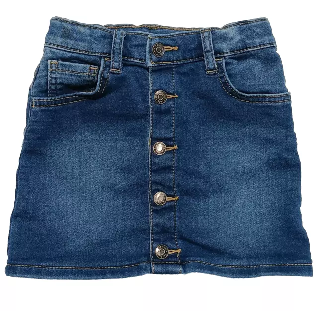 Cat & Jack Toddler Girls Size 5T Blue Denim Button-Front Ultimate Stretch Skirt