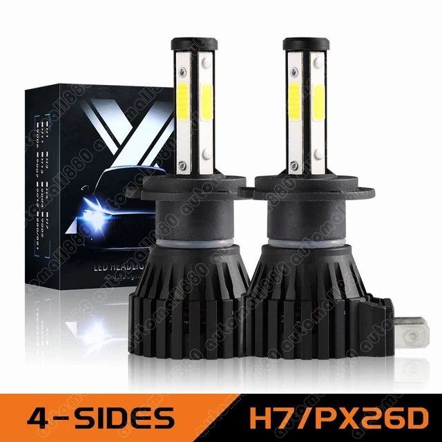 BSTAUGTO Wireless 4-Sides H7 LED Headlights Bulbs Conversion Kit 6000K High Beam