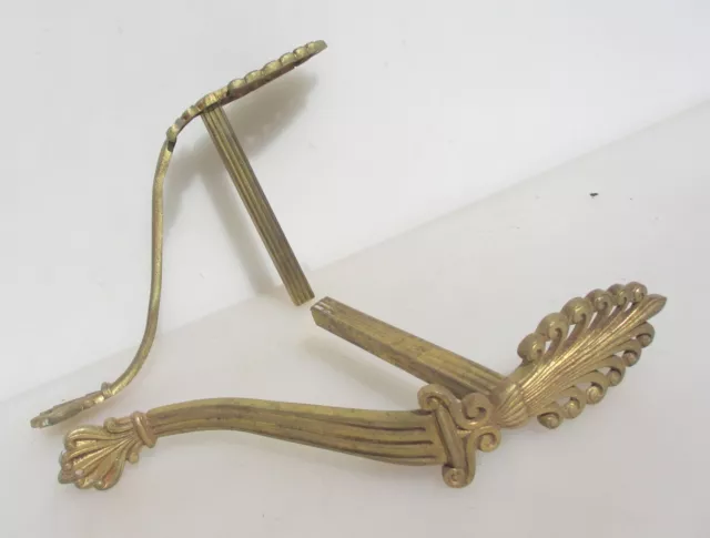 Victorian Brass Hand Rail Brackets Guard Antique Towel Old Railing Curtain Pole
