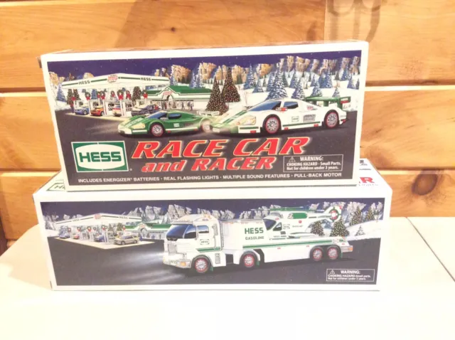 HESS Toy Truck Lot Race Car and Racer Truck And Helicopter New In The Box