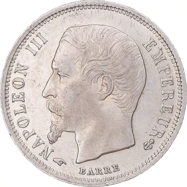 [#345282] Münze, Frankreich, Napoleon III, 50 Centimes, 1858, Paris, SS+, Silber