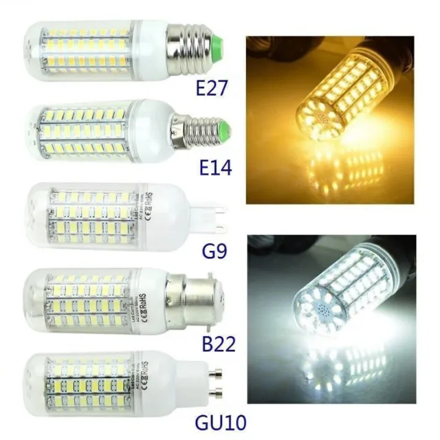 E27 E14 B22 G9 GU10 LED Mais Birne Lampe Licht Maiskolben Warmweiss Kaltweiss DE