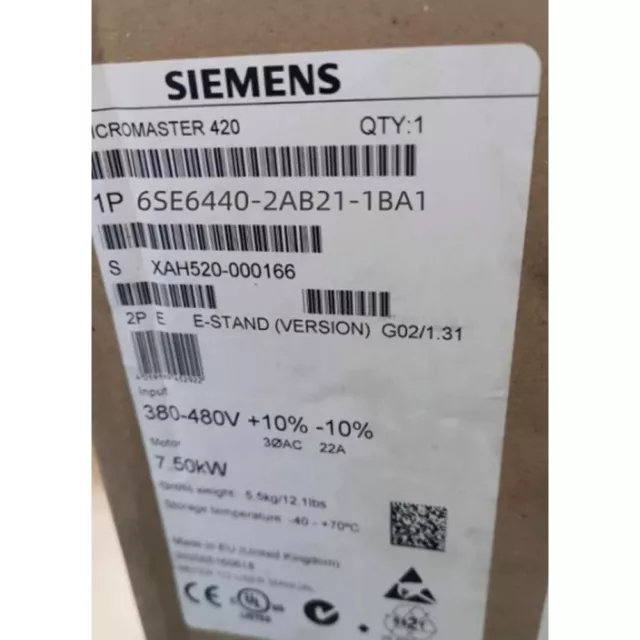 New Siemens 6SE6440-2AB21-1BA1 MICROMASTER440 without filter 6SE6 440-2AB21-1BA1