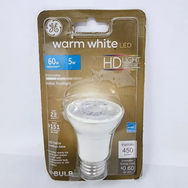 GE LED Indoor Floodlight Bulb 5.5W 60W Replacement Warm White Dimmable 450 Lm