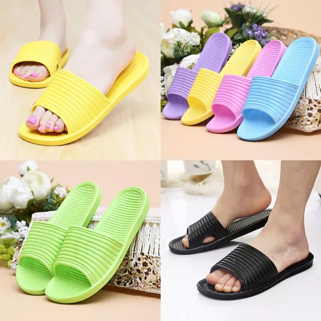 Women Men Indoor Shower Bath Slippers Home Bathroom Soft Non-slip Sandals Shoes