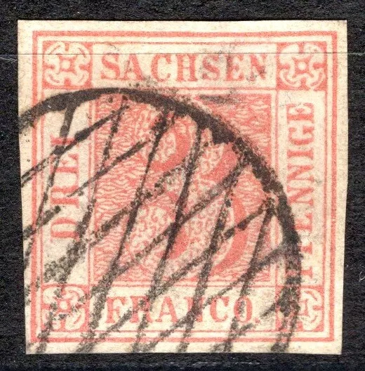 Sachsen 1850, Nr. 1 a, gestempelt mit Fotoattest