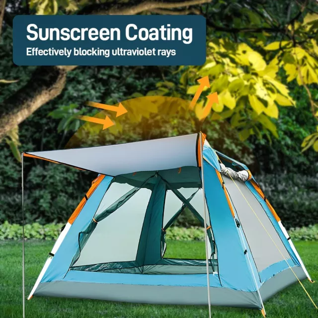 LARGE 2-3 MAN Person Automatic Pop Up Tent Double Layer Festival Camping  Fishing £29.99 - PicClick UK