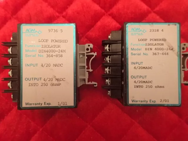 Lot of TWO(2) - AGM - Electronics DIN4000-24 Loop Powered Isolator