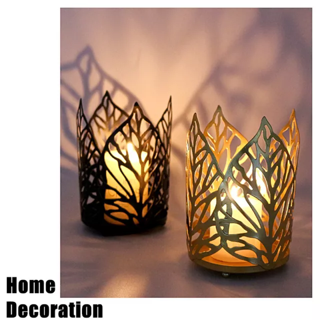 Leaves Style Tea Lights Candle Holders Metal Classic Home Desktop Decor Vintage 2