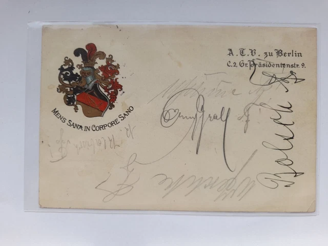 1912 Berlin ATV Akademische Turnverbindung Studentika Präsidentenstraße Wappen