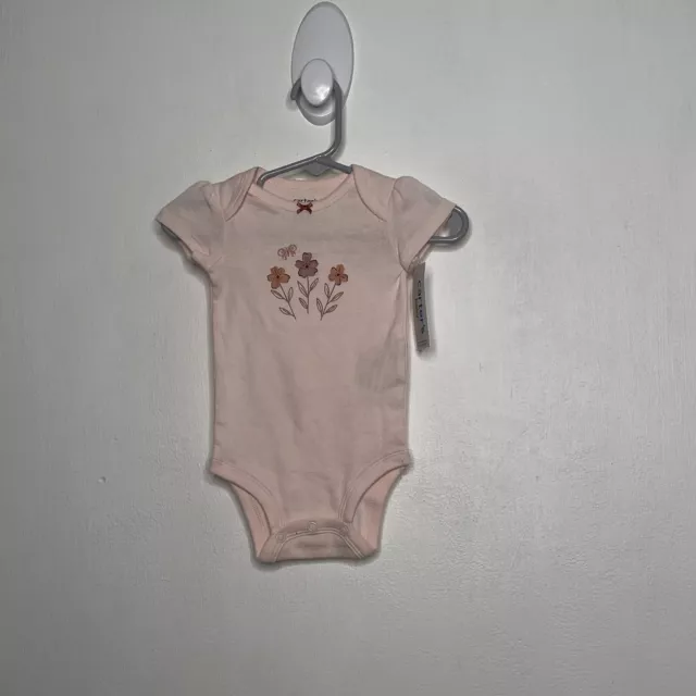 Carters One Piece Bodysuit Baby Girls Size 3 Months Pink Short Sleeve