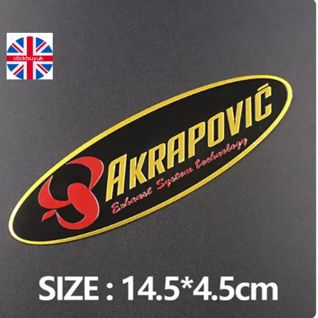 AKRAPOVIC Aluminium Heat Proof Motorcycle Exhaust Sticker / Badge / Decal 3D UK