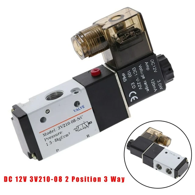 Elettrovalvola Pneumatica 110*65*22mm 15-0 3 vie DC 12V Metallo+Plastica