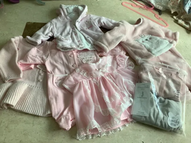 Job lot Baby girl clothes prem, Tiny baby Newborn 3 months bundle